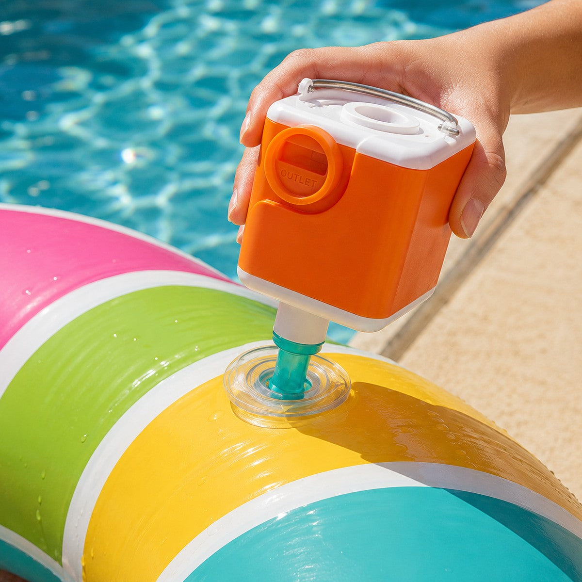 Portable Mini Air Pump with Camping Light